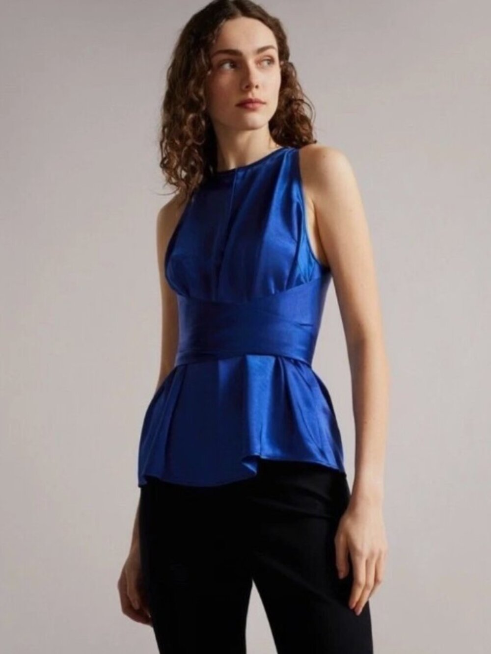 NWT Ted Baker London Mikelle Satin Self-Tie Top